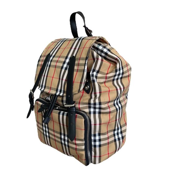 Burberry LG Rucksack, Britcheck Antique Yellow Check, Large, w/leather, 8081476 - Picture 1 of 16